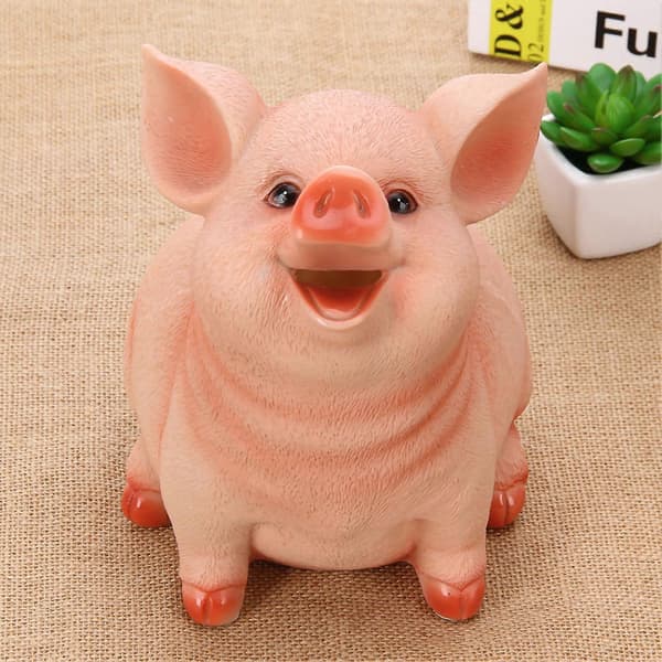 Cute Pig Resin Cartoon Saving Pot Large 21x16x16cm