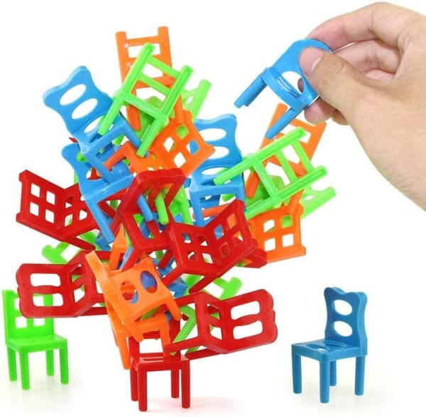 Chairs and Ladders Family Game - Stacking Balancing Game. 24 individual pieces.