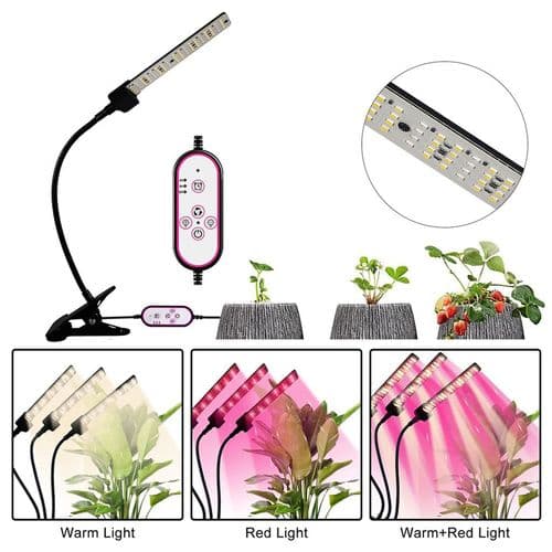 Fullspektrum LED-vekstlys med 3 lysmoduser, drivhuslampe