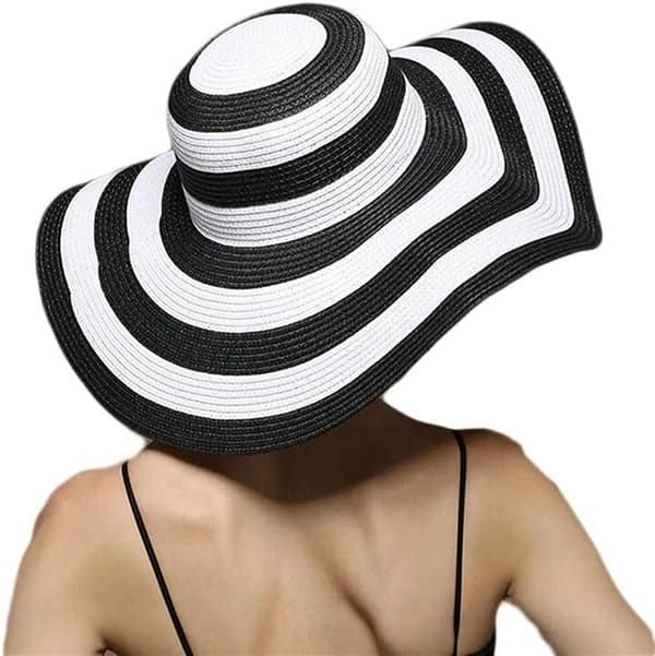 Sommerhatte til kvinder, foldbare ventilationshatte, solhatte, strandhat, vindtov, fast justering, solbeskyttelsessæt