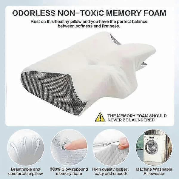 Sommerfugleformet Cervical Nakkepude Memory Foam Langsom Genopretningspude