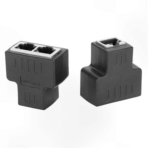 RJ45 hun til dobbelt han LAN-adapter, 1-ind 2-ud Ethernet-splitter, netværkskabelforlængerstik