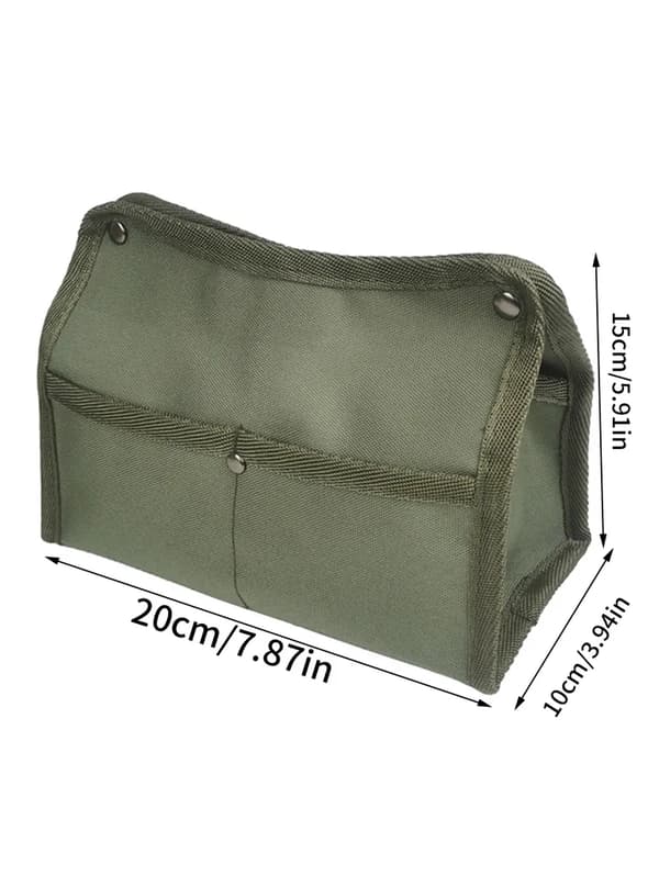 Tissue Box, Outdoor Camping Canvas Storage Box, Home Desktop Fabric, Waterproof, Multifunctional, Large Capacity, Tissue Storage Box (Camouflage)