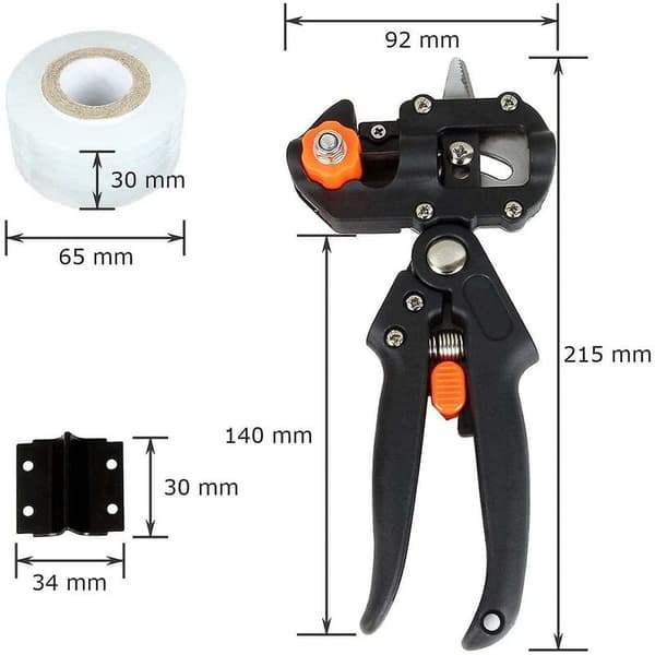 Professional Grafting Shears with 3 Replaceable Blades (V, Ω, U) & 5 Film Tapes, Ideal for Fruit Trees and Vines