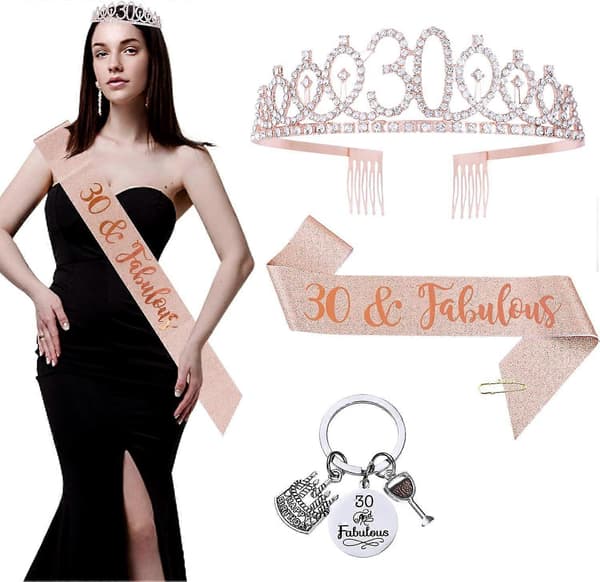 30-årsdag Skjerf og Tiara Krone Nøkkelring (FMY)