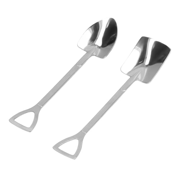 2 stk. skeer i rustfrit stål, robuste, holdbare, korrosionsbeskyttende, blanke, ergonomisk design, bredt anvendte dessertskeer, sølv