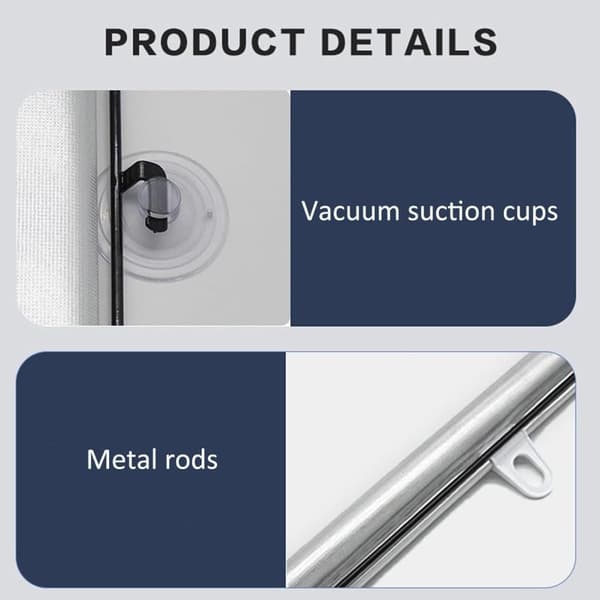 2-pack Blackout Roller Blinds with Suction Cups - Telescopic Portable Sunshade Roller Blind, Silver 40×60CM 40×60CM