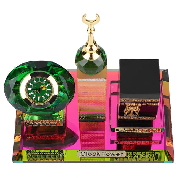Muslim Kaaba Clock Tower Model Islamic Architecture Crafts Souvenirs Home Desk Decor