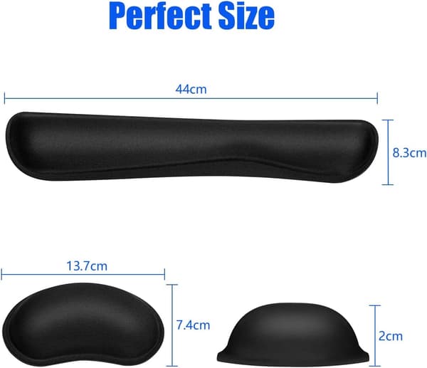 Handledsstöd Musmatta, halkfri ergonomisk handledsstöd Svart