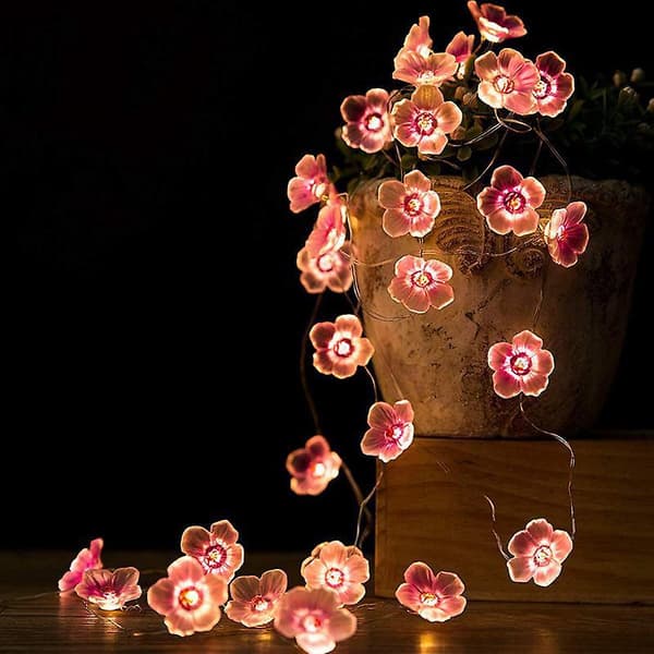Blomsterdekoration Guirlander - 20 LED Feelys til Hjem, Værelse, Soveværelse