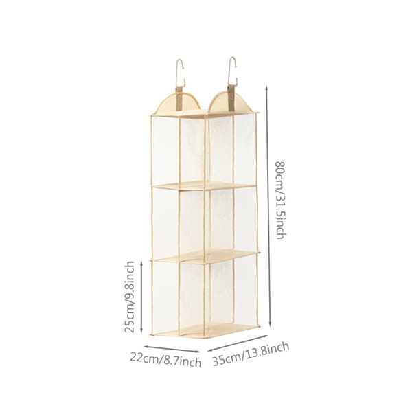 Three-Layer Hanging Storage Bag - Maximize Wardrobe Space & Organize Essentials Beige Beige Beige
