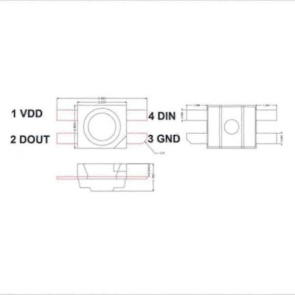 200 STK SK6812 MINI-E RGB (Ligner WS2812B) SK6812 3228 SMD Pixel LED