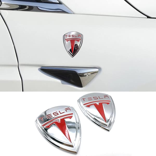 *Biltillbehör och Tesla-skylt - 3D-metallskylt / Bildekal / Setu*