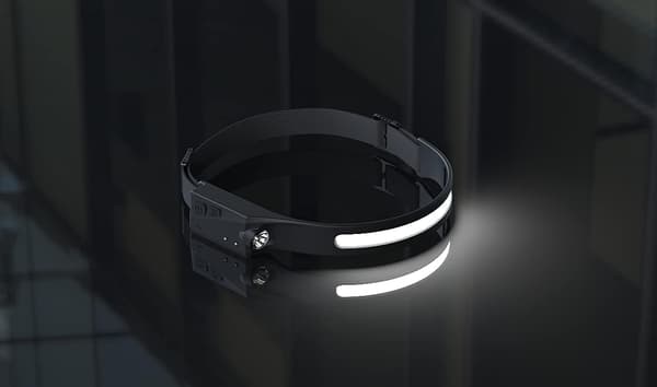 1-pack Svart LED Uppladdningsbar Pannlampa, Allriktad Sensor