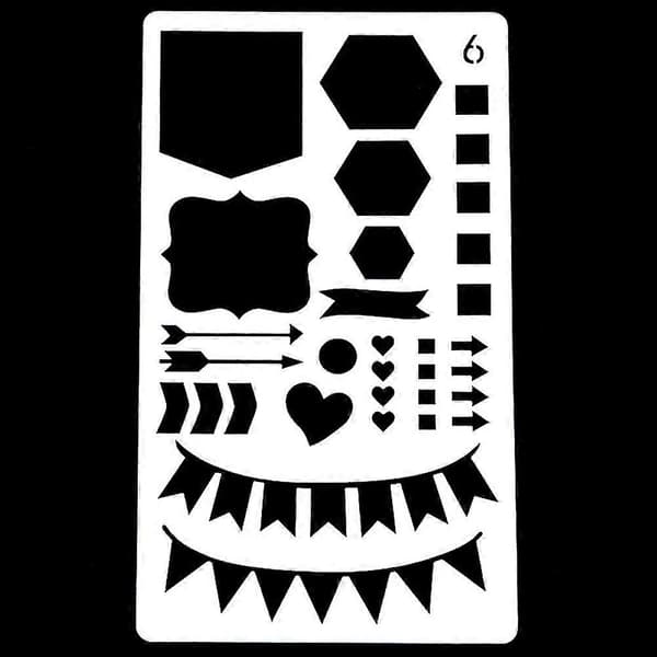 16 st A6 Various Pattern Drawing Stencils DIY Hollow Drawing Templates for Notebook Diary Scrapbook Photo Album DIY