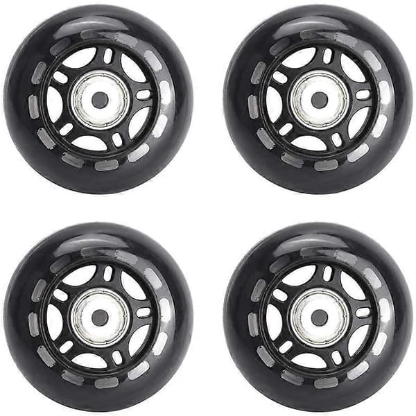 4-pack Inline Skate Wheels Indoor/Outdoor Replacement Wheels with Bearings 70mm, Black [DB]