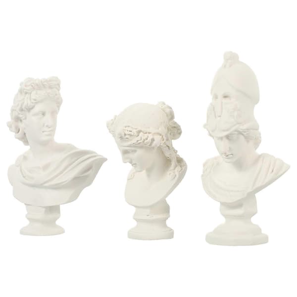 3 Pcs Figure Statue Ornament Famous Sculptures Plaster Bust Statues Photo Props