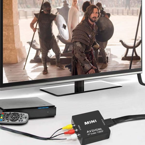 CAIFU AV til HDMI-konverter, med USB-opladerkabel til PC Laptop Mini Xbox PS2 PS3 TV STB VHS VCR Kamera DVD