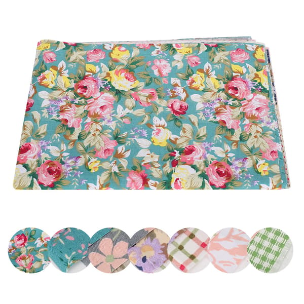 7 pcs Floral Cotton Fabric DIY Handmade Craft Sewing Print Rose Pattern 50x40cm