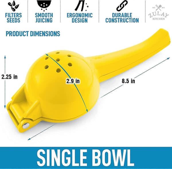 High-Quality Metal Lemon Squeezer, Citrus Juicer, Manual Press for Maximum Juice Extraction