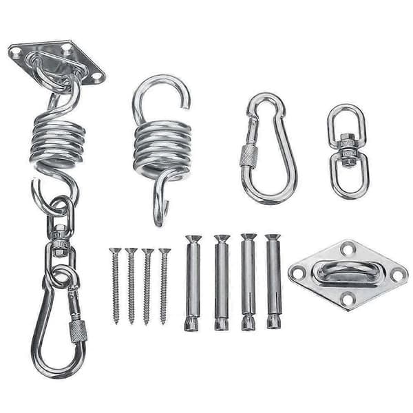 Heavy Duty Stainless Steel Spring Hook Screw Set for Hammock and Swing