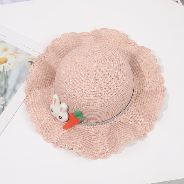 #Kaninhat Soltaske Solbeskyttelse Pige Halm Børn Børn Halm+Anime Strandhat til Børn#