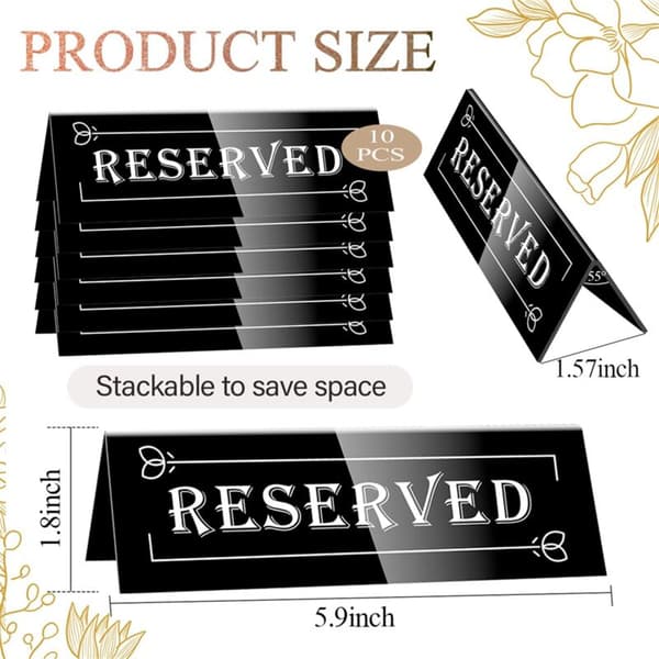 10-pack bordsreserveringsskyltar i akryl