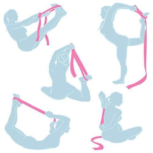 Yogabånd 2,5 m – E-bog inklusive yogabånd med tyk bomuld, anti-ring pink