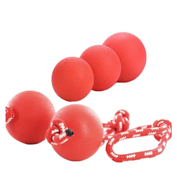 Hundeleke Slitesterk Solid Elastisk TPR Kjæledyrball Tyggleke Slitesterk Ball Med Snor Rød solid ball M 4.8 cm Rød solid ball M 4.8 cm Red solid ball M 4.8 cm