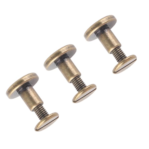 20 stk Flathode Kobber Messing Skruer Muttere Nagler Lærhette Tilbehør (8mm)