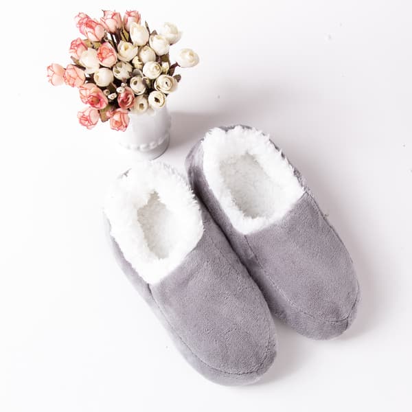 Black, soft and cozy slipper socks, thick indoor socks, shoes