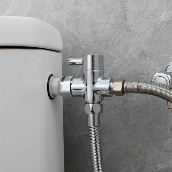 Massiv messing 3-vejs ventil 3/8\"-12/17 T-adapter omskifterventil til toilet WC, krom