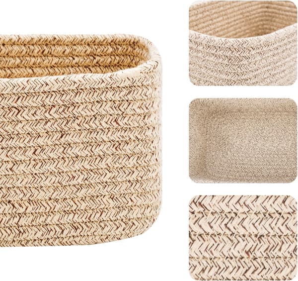 Storage Baskets for Shelves | Closet Storage Baskets | Small Baskets | Toy Basket | 29x19x12 cm | 3-Pack Mixed Brown