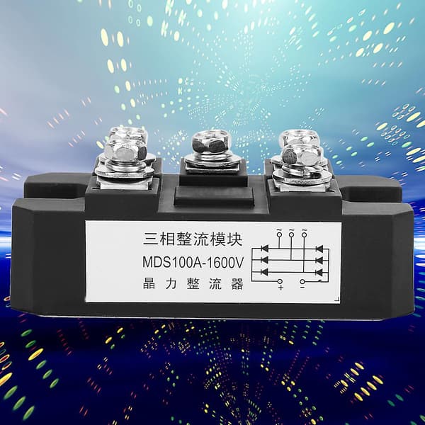 MDS-100A 1600V Bridge Rectifier, 5 Terminals 3-Phase Full-Wave Diode Module Bridge Rectifier for Three-Phase Rectification 34BRO