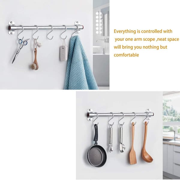 Set med 20 multifunktionella S-krokar, S-formade krokar i 304 rostfritt stål för badrum, sovrum, kontor, kök