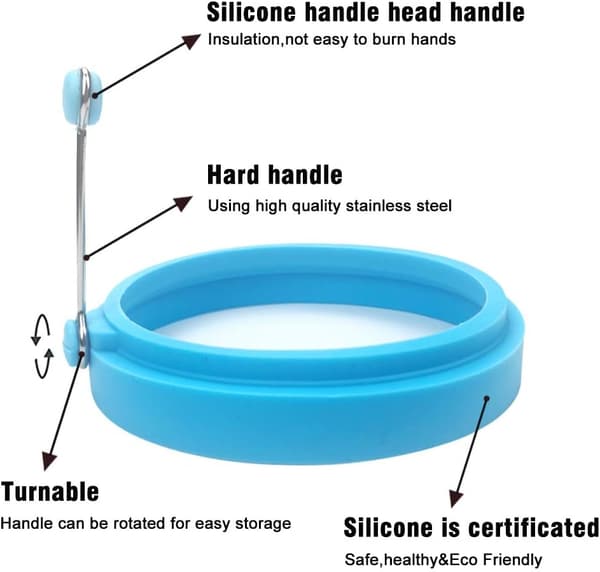 Silikon-eggeformer, 10 cm, Matsikker, Non-stick belegg, Stekt egg