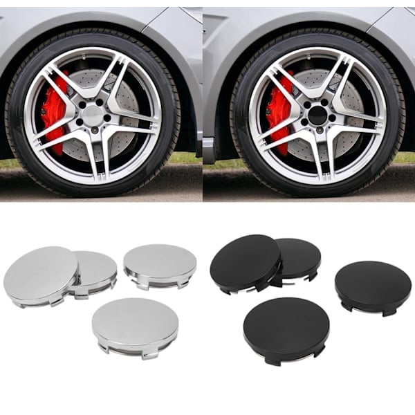 Hubcaps / Wheel Hub Emblems - Car - 4-pack 60mm (Silver) 60mm (Silver) 60mm (Silver)