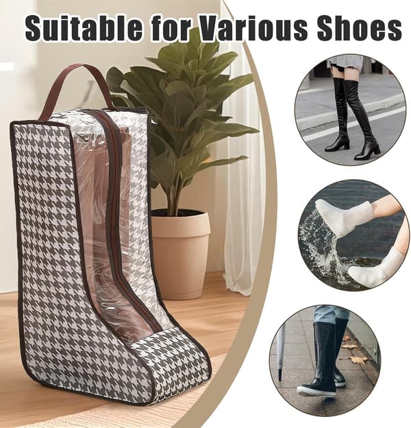 2-pack Boot Bags, Portable Dustproof Boot Bags for Cowboy Boots, Protective Covers and Organizers for Tall Boots