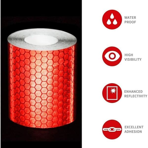 Self-Adhesive Reflective Safety Tape, 5 Pcs Warning Decals for Night Visibility, Compatible with Various Brands