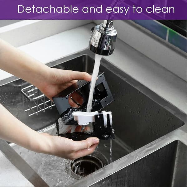 Toothbrush Holder Toothpaste Dispenser, Wall Mounted Toothbrush Storage Organizer for Bathroom, Toothpaste Squeezer (Black)