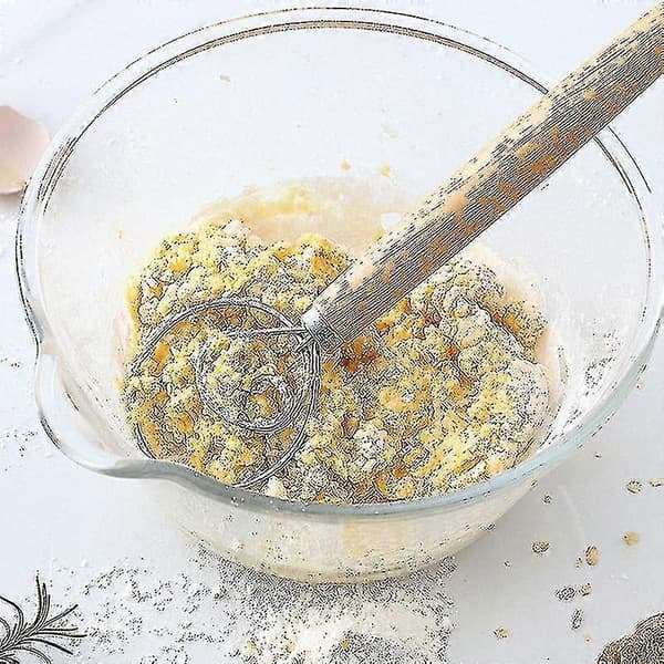 Dansk Deigvisp Baking Brød Rustfritt Stål Verktøysett 2 stk Deigskrape Med 5 Erstatningsblader-yu
