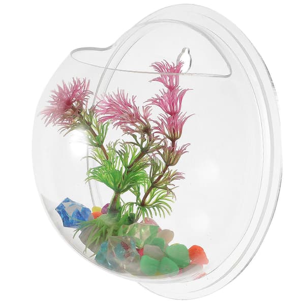 Transparent Hydroponic Vase Wall Mounted Aquarium Decorative Wall Planter Home Accessories (Random Style)