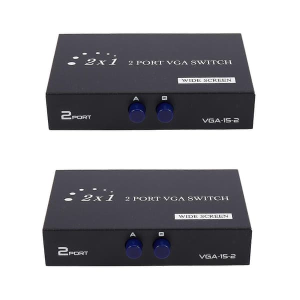 2x 1920x1440 VGA-omkopplare 2-in-1-ut 2-portars delningsomkopplare Splitterbox