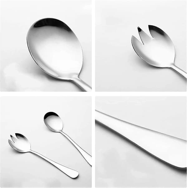 2-delt salatbestikk for restauranter, tåler oppvaskmaskin, matt rustfritt stålgull sølv silver