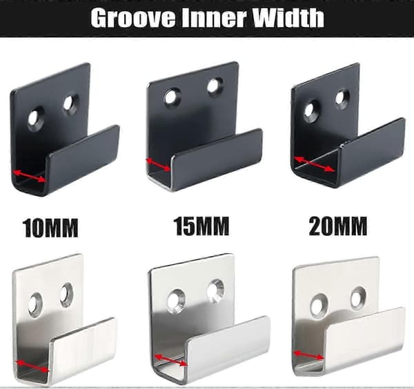 Matte Black Picture Hanging Hooks with Rail Clips and Stainless Steel Kit Fasteners (10mm Inner Width)