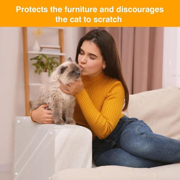 12-pack Scratch Protector / Sofa Protector for Scratch Marks with 50 Pins - Furniture Protector and Protective Mat for Cat Claws