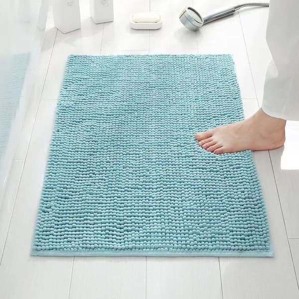 40x60 cm (lyseblå) skridsikker absorberende bademåtte til badeværelset
