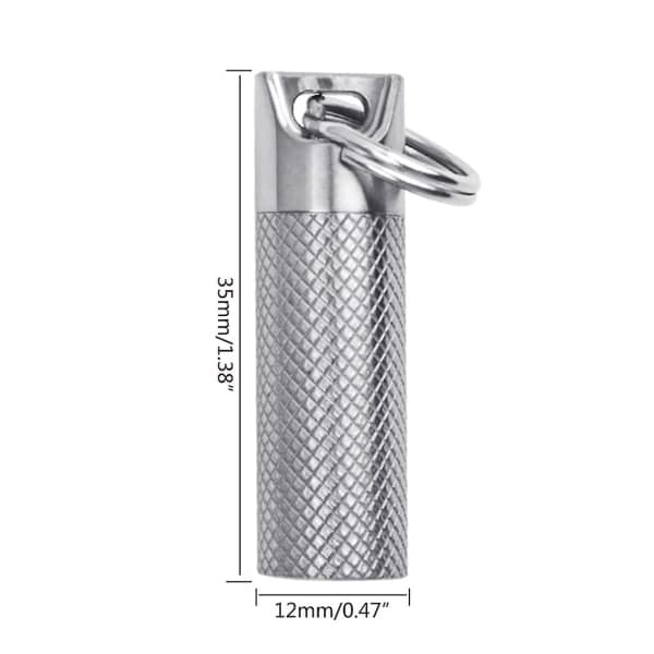 Portable Titanium Metal Pill Case, Pill Holder with Keychain, Waterproof Pill Bottle