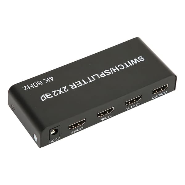 HD Multimedia Interface -kytkin 2 sisään 2 ulos 4K HD Multimedia Interface -jakaja PC-projektoritelevisiolle 100‑240V EU-pistoke