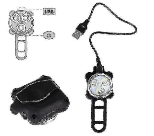LED Bicycle Lights, USB Rechargeable Bike Light Set Waterproof Front and Rear Light Set s20241212125
